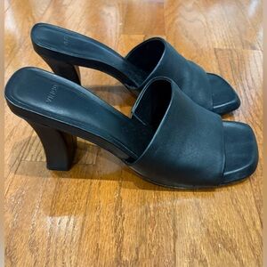 Vince Black Leather Heels